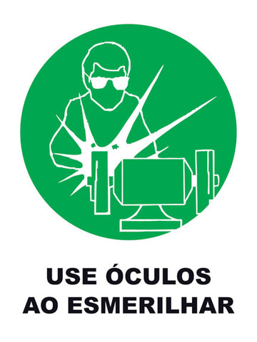 Use Óculos ao Esmerilhar
