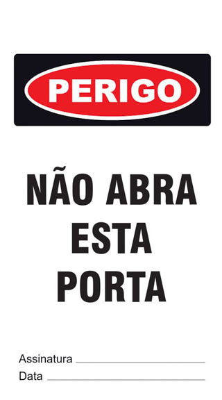 Cartão de Uso Imediato - Perigo - Não Abra Esta Porta