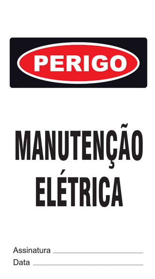 Cartão de Uso Imediato - Perigo - Manutenção Elétrica