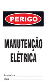 Cartão de Uso Imediato - Perigo - Manutenção Elétrica