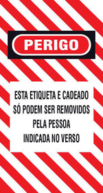 Cartão de Uso Imediato - Perigo - Não Ligue (Verso)
