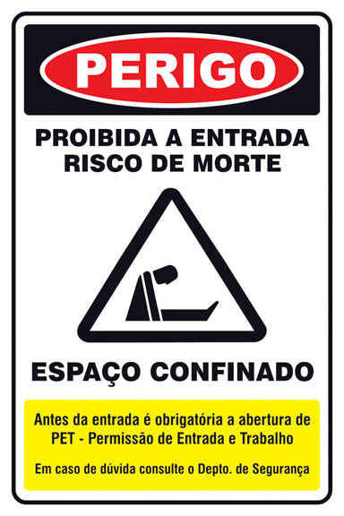 Perigo - Proibida a Entrada. Risco de Morte. Espaço Confinado