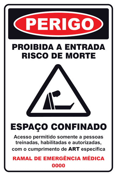 Perigo - Proibida a Entrada. Risco de Morte. Espaço Confinado