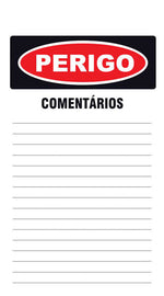 Cartão de Uso Imediato - Perigo - Proibida a Entrada. Risco de Morte. Espaço Confinado (Verso)