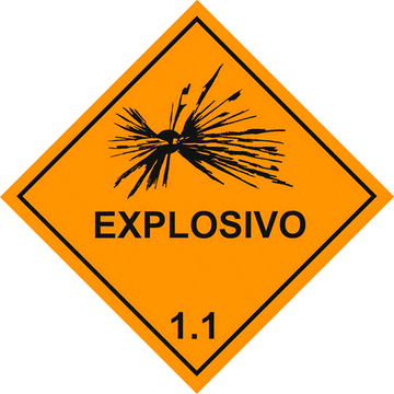 Transporte de Produtos Perigosos - Rótulo de Risco - Explosivo 1.1