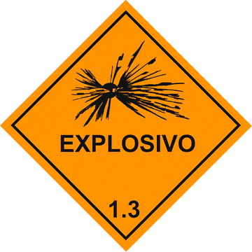Transporte de Produtos Perigosos - Rótulo de Risco - Explosivo 1.3
