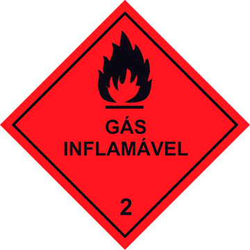 Transporte de Produtos Perigosos - Rótulo de Risco - Gás Inflamável 2