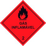 Transporte de Produtos Perigosos - Rótulo de Risco - Gás Inflamável 2