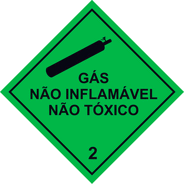 Transporte de Produtos Perigosos - Rótulo de Risco - Gás Não Inflamável Não Tóxico 2