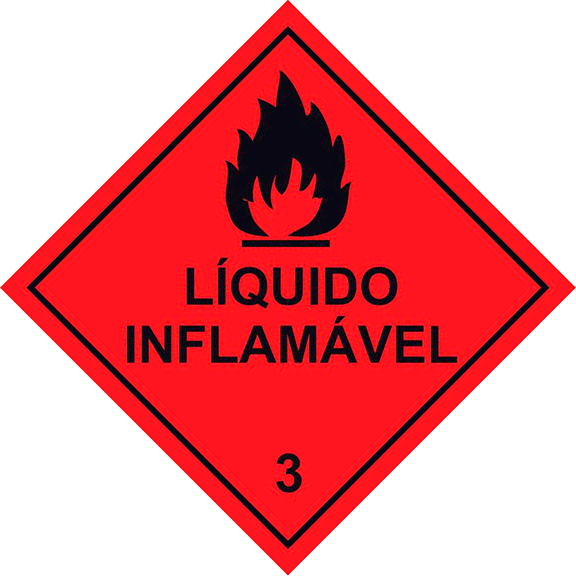 Transporte de Produtos Perigosos - Rótulo de Risco - Líquido Inflamável 3