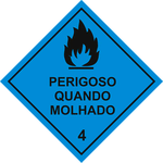 Transporte de Produtos Perigosos - Rótulo de Risco - Perigoso Quando Molhado 4
