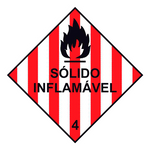 Transporte de Produtos Perigosos - Rótulo de Risco - Sólido Inflamável 4