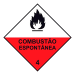 Transporte de Produtos Perigosos - Rótulo de Risco - Combustão Espontânea 4