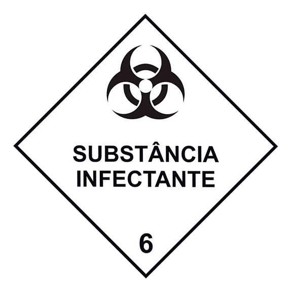 Transporte de Produtos Perigosos - Rótulo de Risco - Substância Infectante 6