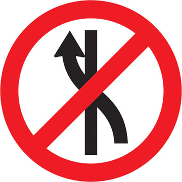 Sinalização de Trânsito - Proibido Mudar de Faixa de Trânsito da Direita para a Esquerda