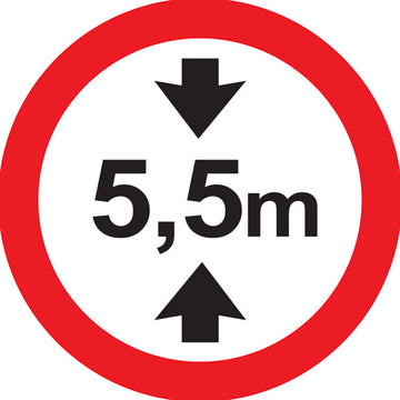 Sinalização de Trânsito - Altura Máxima Permitida 5,5m