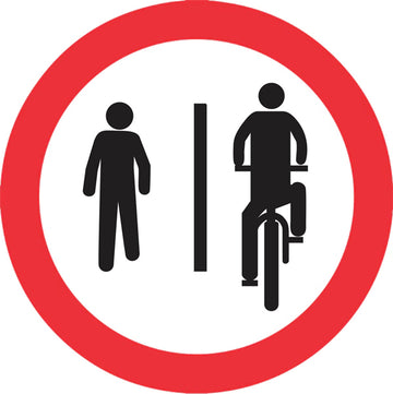 Sinalização de Trânsito - Ciclista à Direita Pedestre à Esquerda