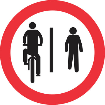 Sinalização de Trânsito - Ciclista à Esquerda Pedestre à Direita