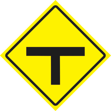 Sinalização de Trânsito - Bifurcação em T A-8