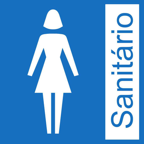 Placa / Etiqueta - Banheiro ou Sanitário Feminino