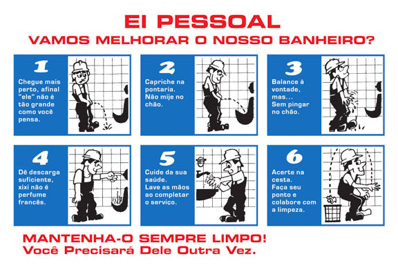 Placa / Etiqueta - Banheiro ou Sanitário - Instrução de Uso