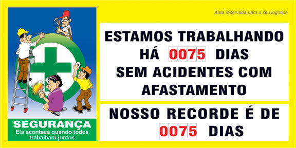 Painéis Acidentes / CIPA - Placar Geral Dias sem Acidentes