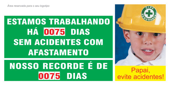 Painéis Acidentes / CIPA - Placar Geral Dias sem Acidentes