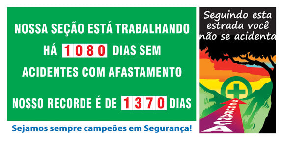 Painéis Acidentes / CIPA - Placar Geral Dias sem Acidentes