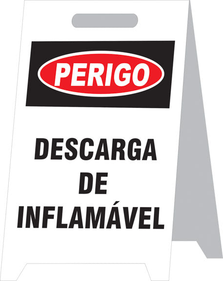 Placa Autoportante - Perigo - Descarga de Inflamável