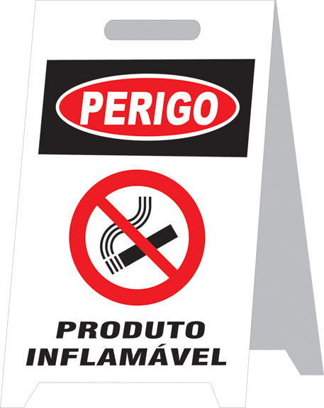 Placa Autoportante - Perigo - Produto Inflamável