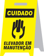 Placa Autoportante - Cuidado - Elevador em Manutenção