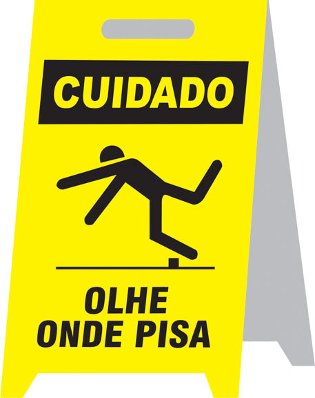 Placa Autoportante - Cuidado - Olhe Onde Pisa