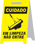 Placa Autoportante - Cuidado - Em Limpeza. Não Entre