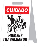 Placa Autoportante - Cuidado - Homens Trabalhando
