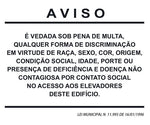Placa para Elevador - Aviso