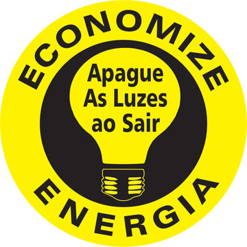 Etiquetas Adesivas - Economize Energia - Apague as Luzes ao Sair - 10 unidades