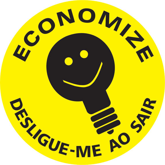 Etiquetas Adesivas - Economize - Desligue-me ao Sair - 10 unidades