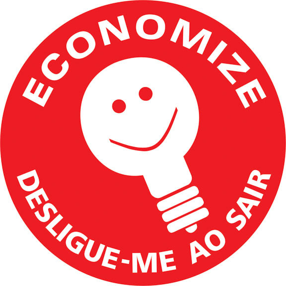 Etiquetas Adesivas - Economize - Desligue-me ao Sair - 10 unidades