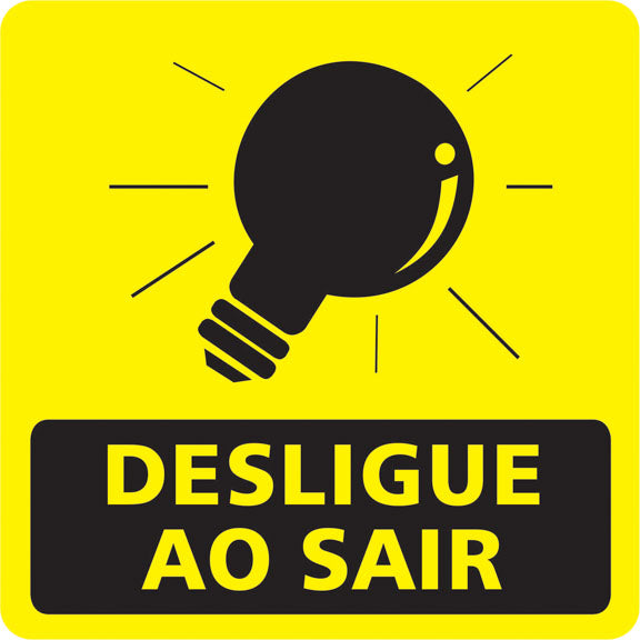 Etiquetas Adesivas - Energia - Desligue ao Sair - 10 unidades