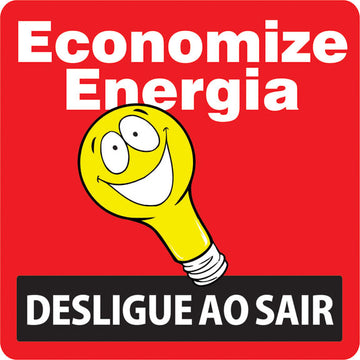 Etiquetas Adesivas - Economize Energia - Desligue ao Sair - 10 unidades