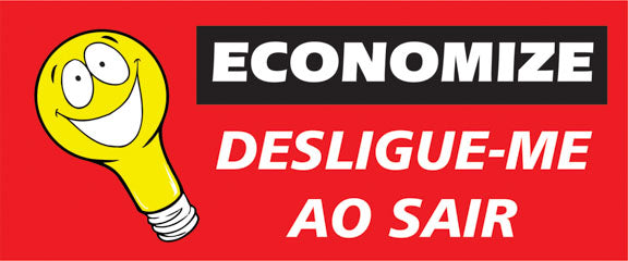 Etiquetas Adesivas - Economize - Desligue-me ao Sair - 10 unidades