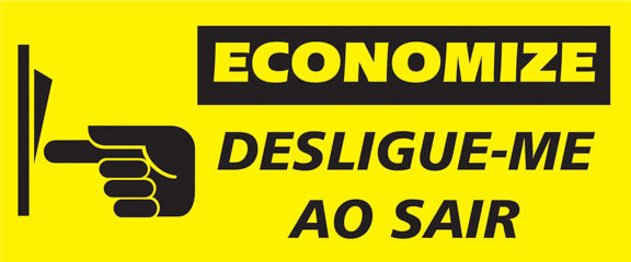 Etiquetas Adesivas - Economize - Desligue-me ao Sair - 10 unidades