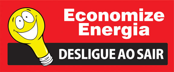 Etiquetas Adesivas - Economize - Desligue-me ao Sair - 10 unidades