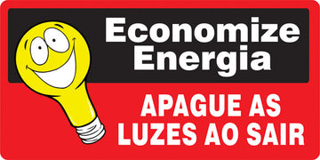 Etiquetas Adesivas - Economize Energia - Apague as Luzes ao Sair