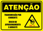 Atenção - Transmissão por Corrente Risco de Aprisionamento e Arraste