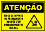 Atenção - Risco de Impacto ou Prensamento nos Pés