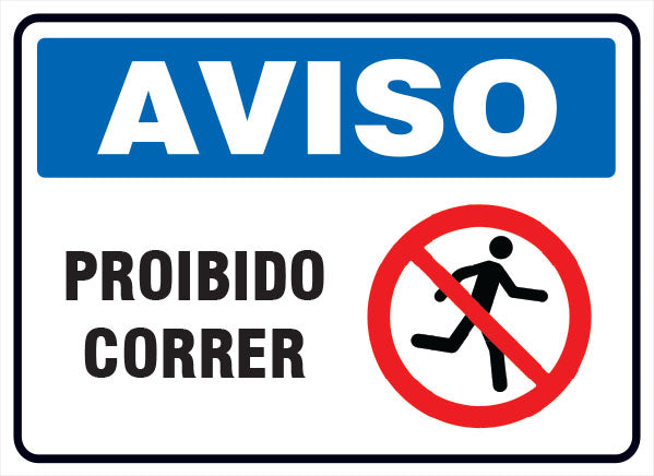 Aviso - Proibido Correr