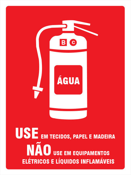Sinalização de Emergência - Extintor - Água