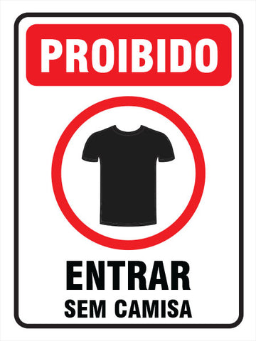 Proibido - Entrar sem Camisa