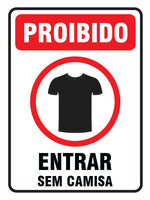 Proibido - Entrar sem Camisa